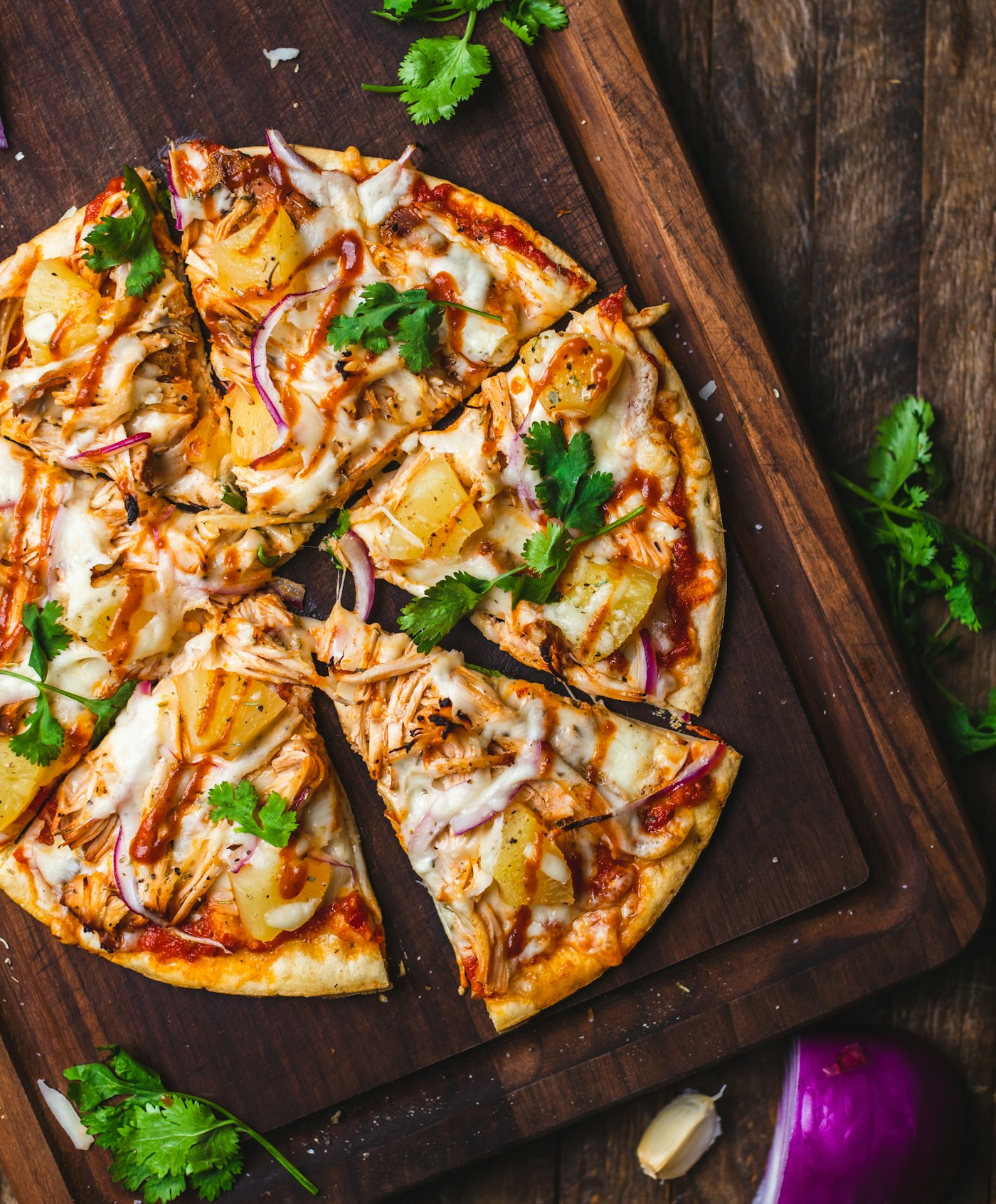 Pizza rotonda fotografata dall'alto